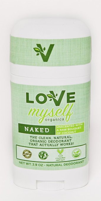 The MOST Clean Organic and Natural Deodorant that Actually Works Coconut Oil based Aluminum Free Vegan All-Natural Organic Deodorant that keeps you Fresh Smelling Great for Men Women Teens and Kids The Love Myself Organics - NAKED Unscented