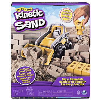 Kinetic Sand, Dig & Demolish Truck Playset with 1 Pound of Kinetic Sand