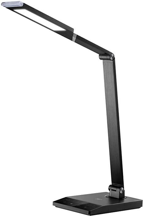 TaoTronics TT-DL048 Desk Lamp with 1000 Lux Bright Yet Eye-Caring LED Panel and 5 Color Modes, USB Port, 1-Hour Auto-Timer and Nightlight Function, Black