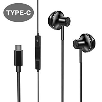 Type C Headphones Pixel 2 with Mic, Ofspower Noise Cancelling USB C Earbuds Huawei Mate Pro 10 P20, Stereo Earphones Volume Control, Wired In-Ear Headset for HTC Motorola Xiaomi OnePlus LG