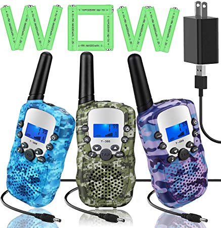 Topsung 3 Walkie Talkies for Kids Adults Rechargeable Walkie Talkie Two Way Radio with Charger，Idea Kids Toys for 3 4 5 6 7 8 9 10 11 12 Year Old Girl Boy Gifts
