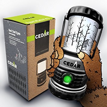 CEDAR® - 3-Mode - Water Resistant - Shock Proof - Battery Powered Ultra Long Lasting Up To 30 DAYS Straight - 300 Lumens Ultra Bright LED Lantern - Perfect Camping Lantern for Hiking, Camping, Emergencies, Hurricanes, Outages
