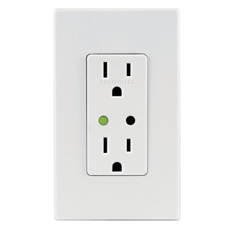 Leviton DZR15-1LZ Decora Z-Wave Controls 15-Amp Tamper Resistant Split Duplex Receptacle WhiteIvoryLight Almond