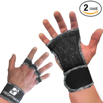 Cross Training Gloves by ProFitness | Non-Slip Palm Silicone Weight lifting Glove to avoid Calluses | Perfect for WODs & Weightlifting | With Wrist Wrap Support, Ideal for both Men & Women