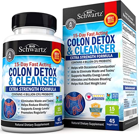 Colon Cleanser & Detox for Weight Loss. 15 Day Extra Strength Detox Cleanse with Probiotic for Constipation Relief. Pure Colon Detox Pills for Men & Women. Flush Toxins, Boost Energy. Safe & Effective