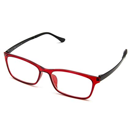 Cyxus Computer Glasses Blue Light Blocking (Ultem Lightweight flexible) Reduce Eyestrain Headache Sleepbetter (wine red)