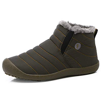 SITAILE Snow Boots, Women Men Fur Lined Waterproof Winter Outdoor Slippers Slip On Ankle Snow Booties Sneakers