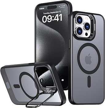 Phone Case Designed for iPhone 11 Pro Max Case Magnetic with Kickstand,Slim Shockproof Military protecive Buil-in Camera Ring Stand Cover Case for 11Pro Max 6.5inch (Black)