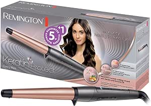 Remington Boucleur à cheveux [Conique 19-28mm: Ondulations naturelles] Keratin Protect (Soin Kératine & Huile d'amande,Céramique Premium,Contrôle Digital de température 130-210°C) Fer à boucler CI83V6