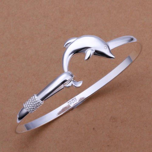 1 X Fashion Women Jewelry Solid 925 Sterling Silver Bangle Bracelet Gift