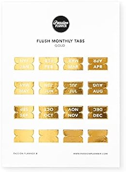 Passion Planner Monthly Tabs Rose Gold Flush