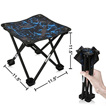 Mini Portable Folding Stool,Folding Camping Stool,Outdoor Folding Chair Slacker Chair for BBQ,Camping,Fishing,Travel,Hiking,Garden,Beach,600D Oxford Cloth with Carry Bag,11.5"x11.5"x11.5"(Camouflage)