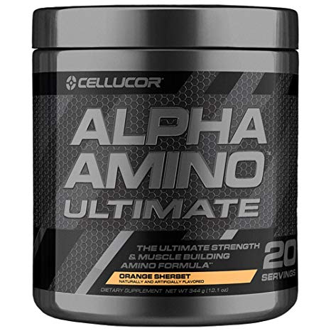 Cellucor Alpha Amino Ultimate EAA & BCAA Recovery Powder   HMB, Essential & Branched Chain Amino Acids For Post Workout Hydration, Orange Sherbet, 20 Servings