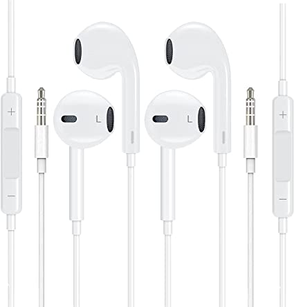 2 Pack Apple Earbuds [Apple MFi Certified] Headphones Earphones with 3.5mm Wired in Ear Headphone Plug(Built-in Microphone & Volume Control) Compatible with iPhone,iPad,iPod,PC,MP3/4