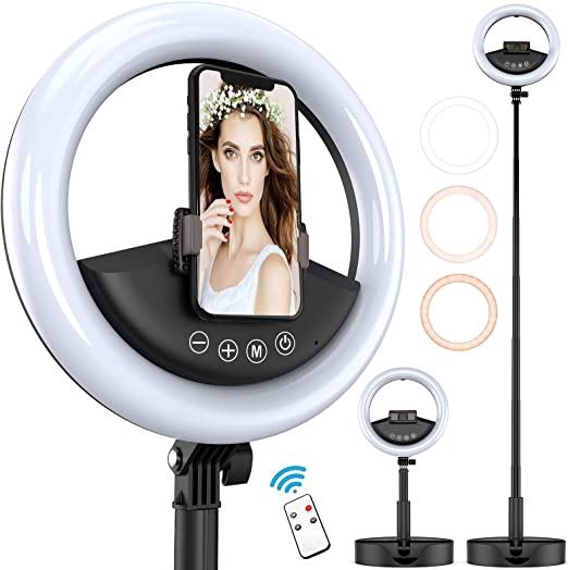 OPOLAR 10" Battery Operated Ring Light with Phone Holder, 7200mAh Rechargeable Portable LED Selfie Ringlight, Cordless for Outdoor, Last 37 Hours, Fill Light for Live Stream/Makeup/YouTube/TikTok