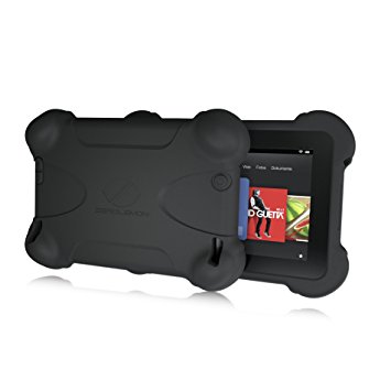 [180 Days Warranty] Zerolemon Zeroshock Eva Case for Kindle Fire HDX 7 with 4 Overmold Impact Absorption Corners – Ultimate Shock Protection Case - Black