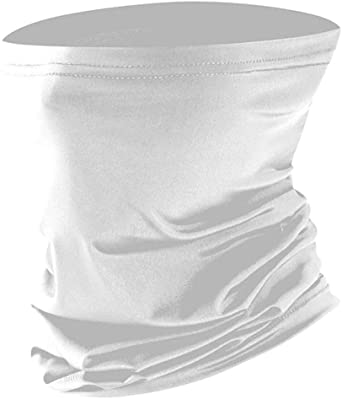 Seamless Quick Dry Breathable Outdoor UV Protection Head Wrap Face Scarf Neck Gaiter Bandana Balaclava, White
