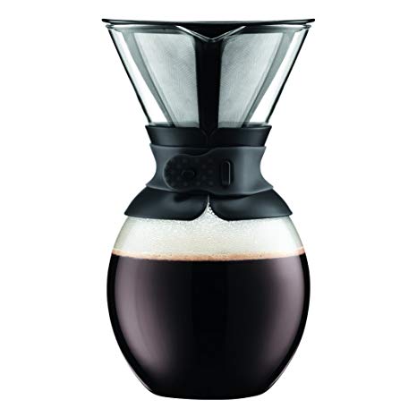 Bodum 11593-01 Pour Over Coffee Maker with Permanent Filter, 51-Ounce, Black