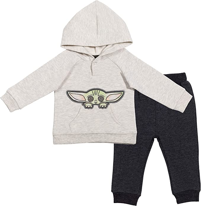 STAR WARS The Child Hoodie and Jogger Pant Set Heather White/Gray