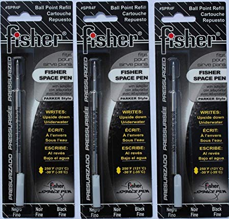 Fisher Space Pen Black Ink Fine Point Refill, 3 Count (Limited Edition)