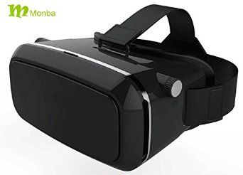 2016 new Monba Black QH virtual reality headset VR Headset 3d glasses VR glasses support google cardboard work with 46 Inch Smart phones for 3D moviesgamingvirtual reality application