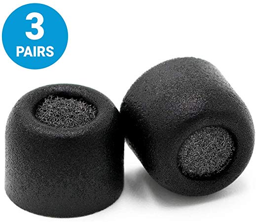 Comply TrueGrip Pro Memory Foam Tips for Samsung Galaxy Buds True Wireless Earbuds - Secure Fit Tips with TechDefender Made from Comfortable Memory Foam - 3 Pairs (Small/Medium)