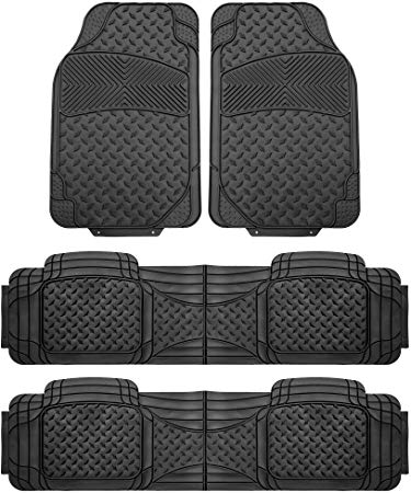 FH Group F11307BLACK-3ROW F11307BLACK Trim to Fit Black All Weather 3 Row SUV Floor Mats