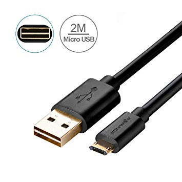 Micro USB Cable Reversible,BlitzWolf USB Charing Cable 2m Sync&Charge cable/Data Cable Double Side for Android Samsung Galaxy S5 S6 Edge   Note 4 Edge 5 Nexus 6, Xperia Z3, Z2, Moto X(Black)