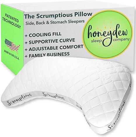 Honeydew Scrumptious Side Pillow- The Ultimate Luxury Neck Pillow- Fully Adjustable Support for Neck Pain Relief- Made in USA- Enhanced, Hypoallergenic Patented Cool Pillow Fill (King Size)