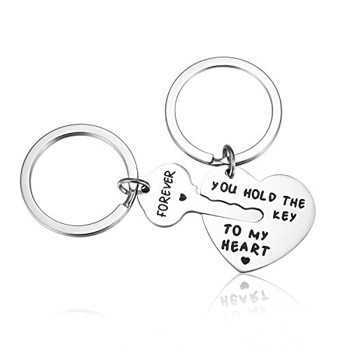 Udobuy New Unique Stainless Steel You Hold The Key To My Heart Couple Keychain Love Keychain Key Ring Valentine Gift