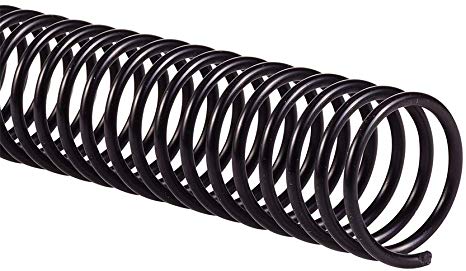 GBC Binding Spines / Spirals / Coils, 22mm, 175 Sheet Capacity, 4:1 pitch, Color Coil, Black, 100 Pack (9665100G)