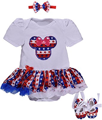 ZOEREA 3 PCS Newborn Baby Headband   Romper   Shoes Outfit Clothes