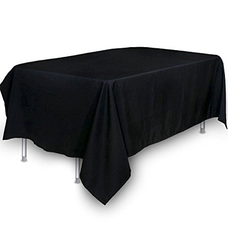 Utopia Kitchen 60x126-Inch Polyester Rectangular Tablecloth (Black)
