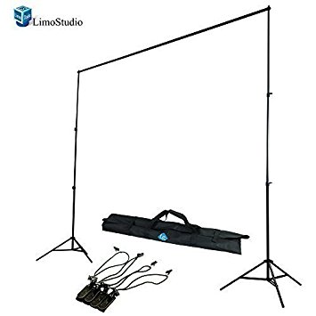 LimoStudio Photography Photo Studio 10' x 8.5' Background Stand Backdrop Support System Kit with 4PC Backdrop Holders, AGG292