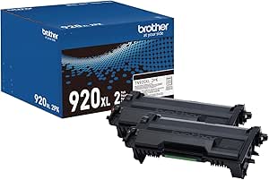 Brother Genuine Cartridge TN920XL High Yield Black Toner Twin Pack, 2 Pack, HL-L5210DN, HL-L5210DW, HL-L5210DWT, HL-L5215DW, HL-L6210DW, HL-L6210DWT, HL-L6310DW,MFC-L6810DW