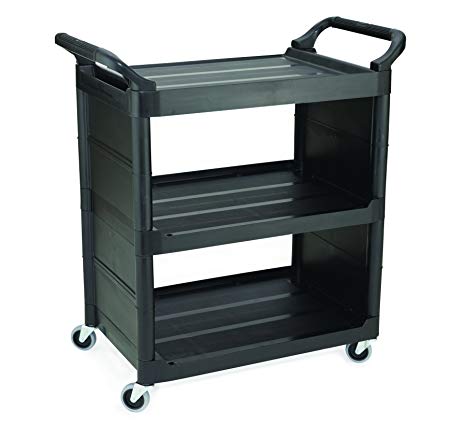 Rubbermaid Commercial Utility Cart, Black, FG342100BLA