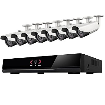 ELEC® New 8Ch Channel CCTV HDMI DVR 1TB Hard Drive Realtime CCTV Network H.264 Security Home Surveillance System With 8 IR-Cut Bullet 700TVL Outdoor Cameras (White)CVK-SR08C6-8-1TB