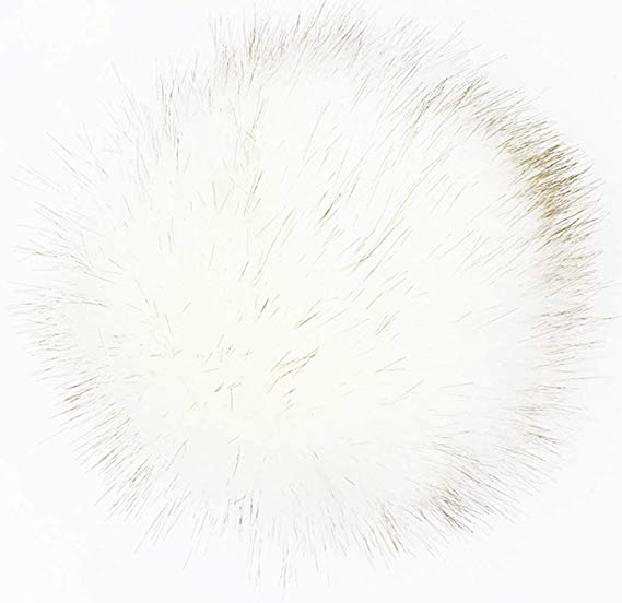 SUSULU Pack of 12 Faux Fox Fur Pompoms for Hats 4.7inch 12CM (White)