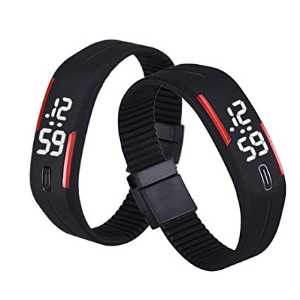 BestNow Unisex Rubber LED Watch Date Sports Bracelet Digital Wrist Watch