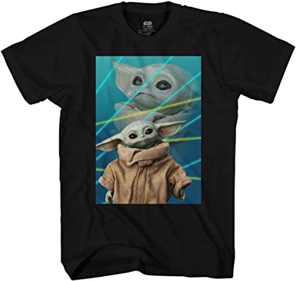 STAR WARS Child Double Baby Yoda Mandalorian Adult Tee Graphic T-Shirt for Men Tshirt