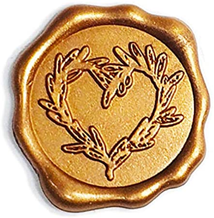 Branch Heart Adhesive Wax Seal Stickers 25Pk - Pre-Made from Real Sealing Wax (Gold)