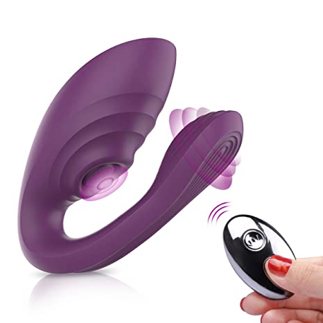 Partner Couple Vibrator for Clitoral & G-Spot Stimulation with 7 Pulsating & Vibration Patterns, Wireless Remote Control Rechargeable Adult Sex Toys for Women Solo Play(Nina-Vibe)