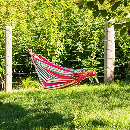 Outdoor Nation Comfortable Hanging Cotton Nylon Mesh Rope Hammock