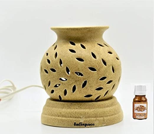 Infispace® Ceramic Aroma Electric Diffuser with 10 mL Aroma Fragrance (Lavender)