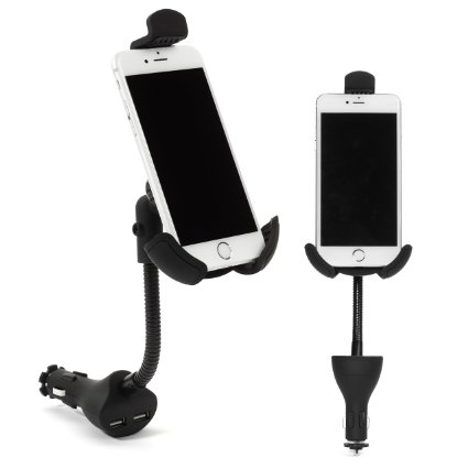 Car Mount, I Go Teck, Car Smartphone Holder Hands Free with Dual USB 3.1A Charger With Over Charge and Over Current Protection