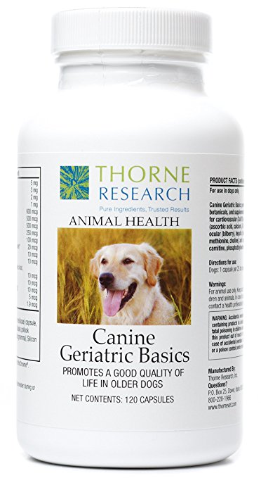 Thorne Research Veterinary - Canine Geriatric Basics - Promotes a Good Quality of Life in Older Dogs - 120 Capsules