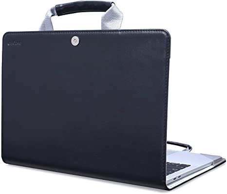 amCase Case Compatible with MacBook Pro 13 inch 2020 2019 2018 2017 2016 Release Models A2338 M1 A2289 A2251 A2159 A1989 A1706 A1708,PU Leather Shell with Handle,Black