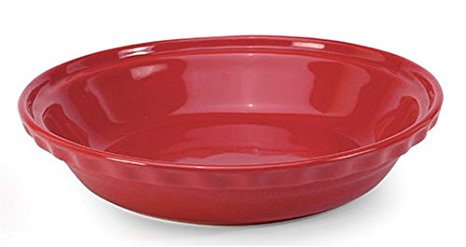 Chantal Ceramic Deep Dish Pie 9-1/2 Inch, Glossy Red