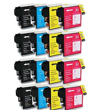 HI-VISION HI-YIELDS ® Compatible Ink Cartridge Replacement for Brother LC61 (4 Black, 4 Cyan, 4 Yellow, 4 Magenta, 16-Pack)