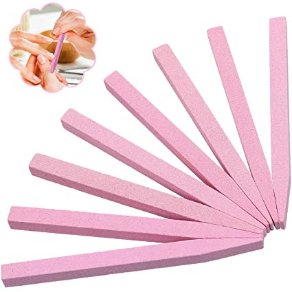 8 Pieces Nail Pumice Stone Stick Stone Nail File Pumice Stone Nail Cuticle Pusher Stone File for Home Salon Nail Buffing Tool (pink)